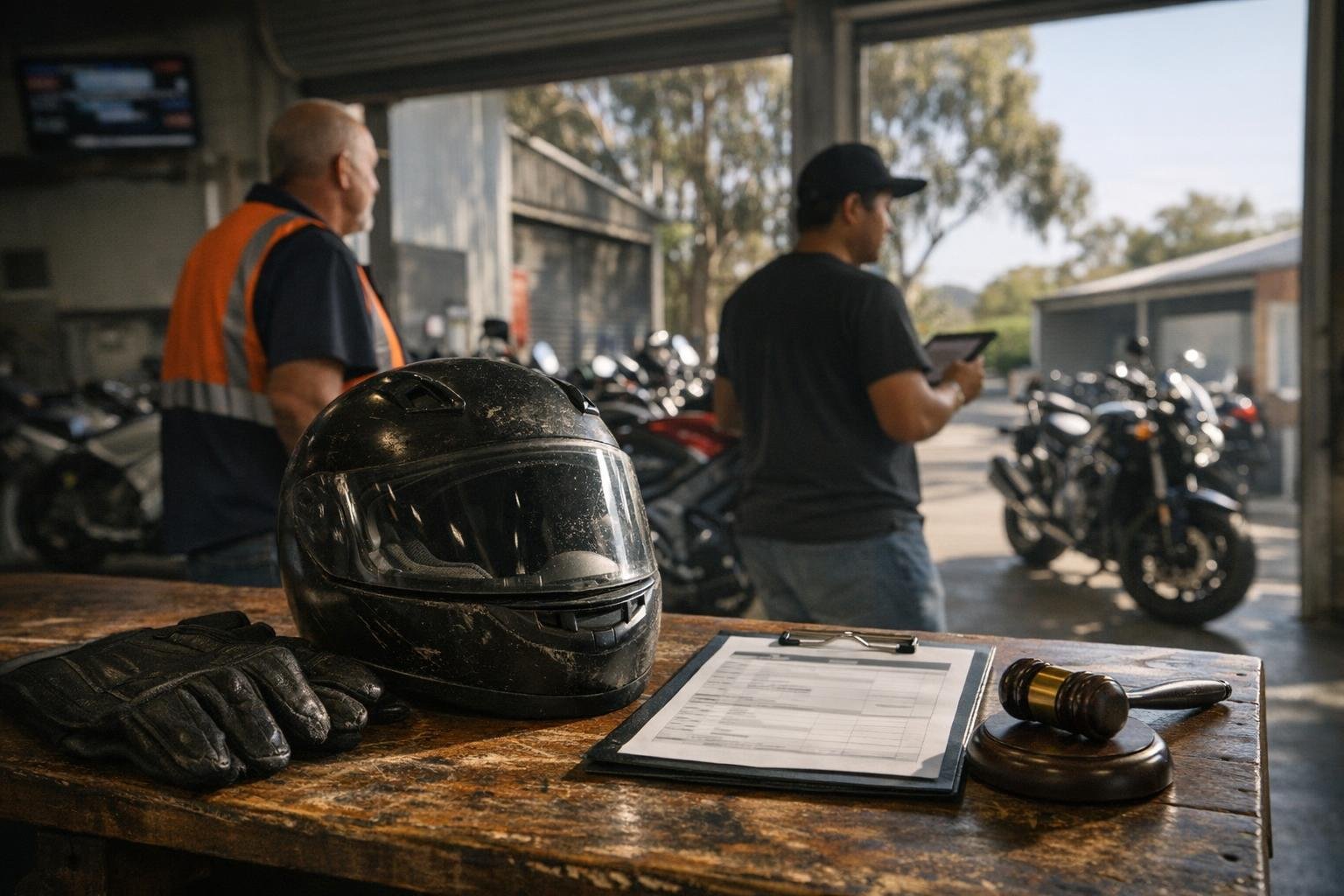 Insurance Write-Off in Motorcycle Auctions: Insurance Write-Off is a vehicle declared a total loss by an insurance — visual guide
