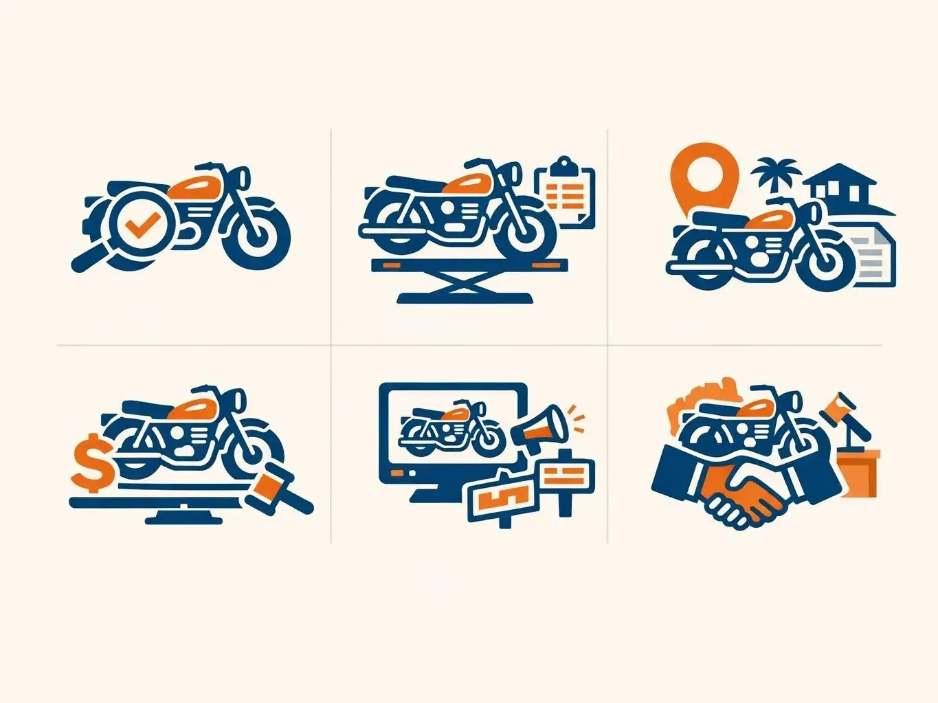 Tropical moisture inspection of motorcycle before Mackay auction